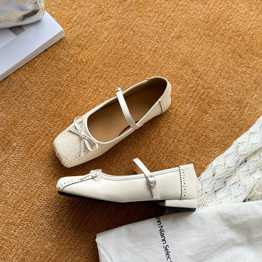 Damen Ballerinas mit modischem Riemchen und dekorativem Schleifen-Detail EB