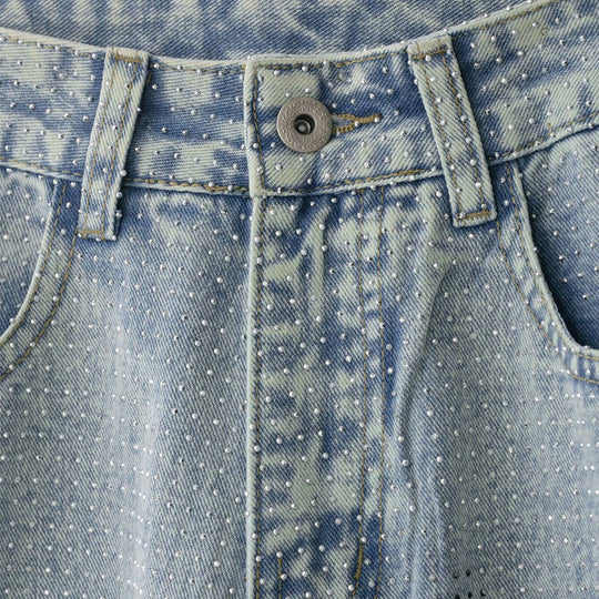 Damenweite Jeanshose im lässigen Vintage-Stil mit hohem Bund EB
