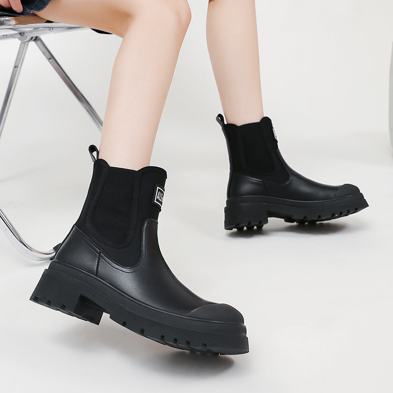 Damen modische Chelsea-Stiefel mit robustem Sohlenprofil EB
