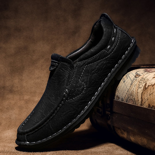 Herren elegante Slipper aus hochwertigem Leder mit weichem Innenfutter EB