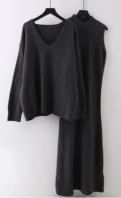 Damen Strickkleid mit Pullover im Set EB