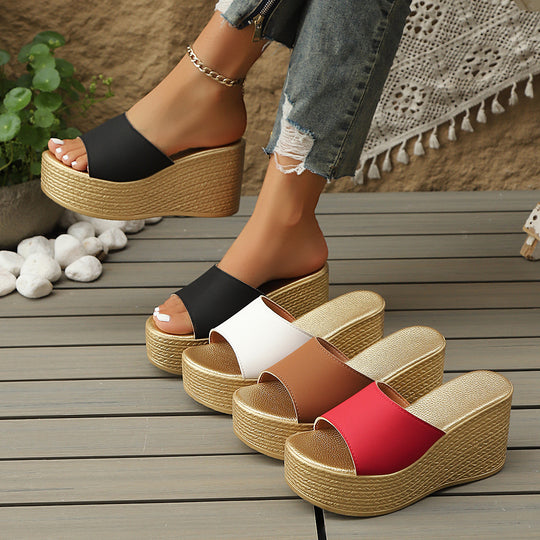 Damen Wedge-Pantoletten mit elegantem Design und komfortablem Fußbett EB