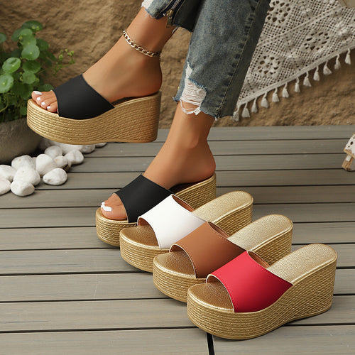 Damen Wedge-Pantoletten mit elegantem Design und komfortablem Fußbett EB
