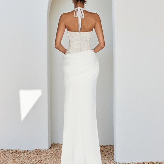 Damen Glamouröses Abendkleid mit funkelnden Pailletten und figurformendem Design EB