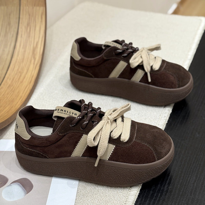 Damen Sneakers mit dicker Profilsohle und weichem Wildleder-Obermaterial EB