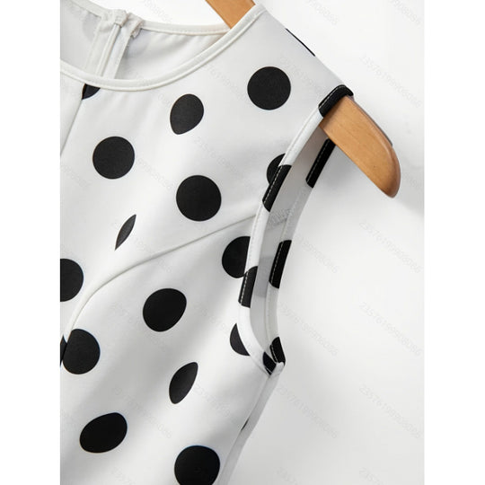 Damen Peplum-Oberteil mit modernen Punkten EB