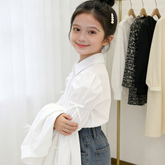 Mädchen Bluse mit kreativen Rüschendetails EB