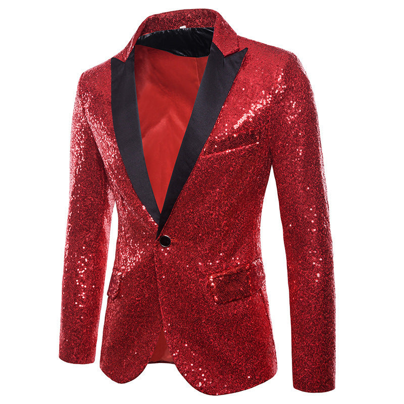 Herren Pailletten-Blazer mit Modernem Schnitt und Luxuriösem Glanz EB