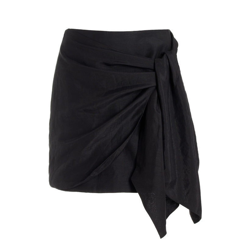 Damen elegantes Wickelkleid mit asymmetrischem Schnitt EB