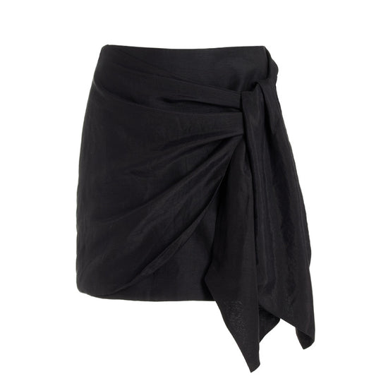 Damen elegantes Wickelkleid mit asymmetrischem Schnitt EB