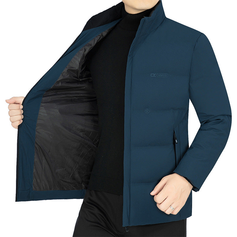 Herren Leicht wattierte Stehkragen-Funktionsjacke mit schlanker Silhouette EB