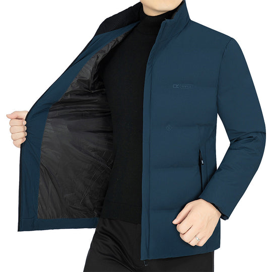 Herren Leicht wattierte Stehkragen-Funktionsjacke mit schlanker Silhouette EB