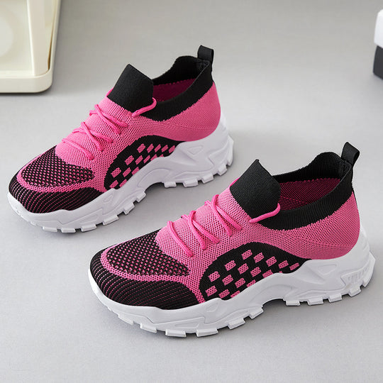 Damen Leichte und atmungsaktive Sneakers mit strukturiertem Obermaterial EB
