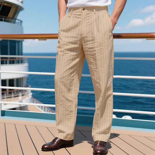 Herren elegante Anzughose mit schmalen Nadelstreifen EB