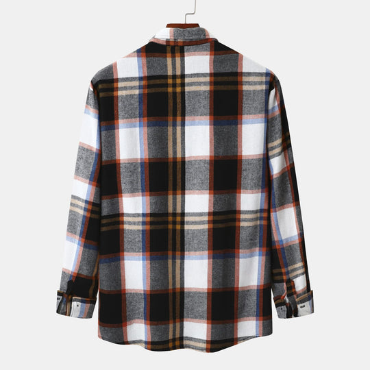 Herren Flanellhemd mit kariertem Muster und praktischen Taschen EB