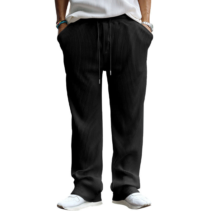 Herren lässige Freizeithose mit elastischem Bund und gepunktetem Textilmuster EB