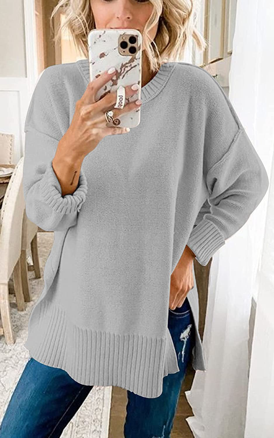 Damen Übergroßer Strickpullover EB