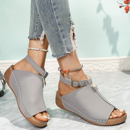 Damen Komfortable Zehentrenner-Sandalen mit verstellbarem Riemendesign EB