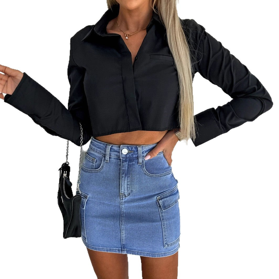 Damen Denim Minirock mit praktischen Seitentaschen und modernem Schnitt EB