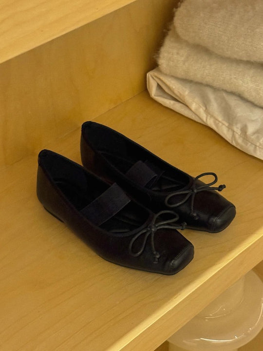Damen Ballerina-Schuhe mit elastischem Riemchen und modischem Schleifendetail EB