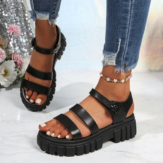 Damen Komfortable Riemensandalen mit robustem Profil EB