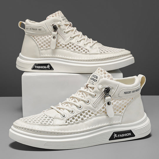 Damen Sportliche High-Top Sneakers mit atmungsaktivem Mesh-Design EB
