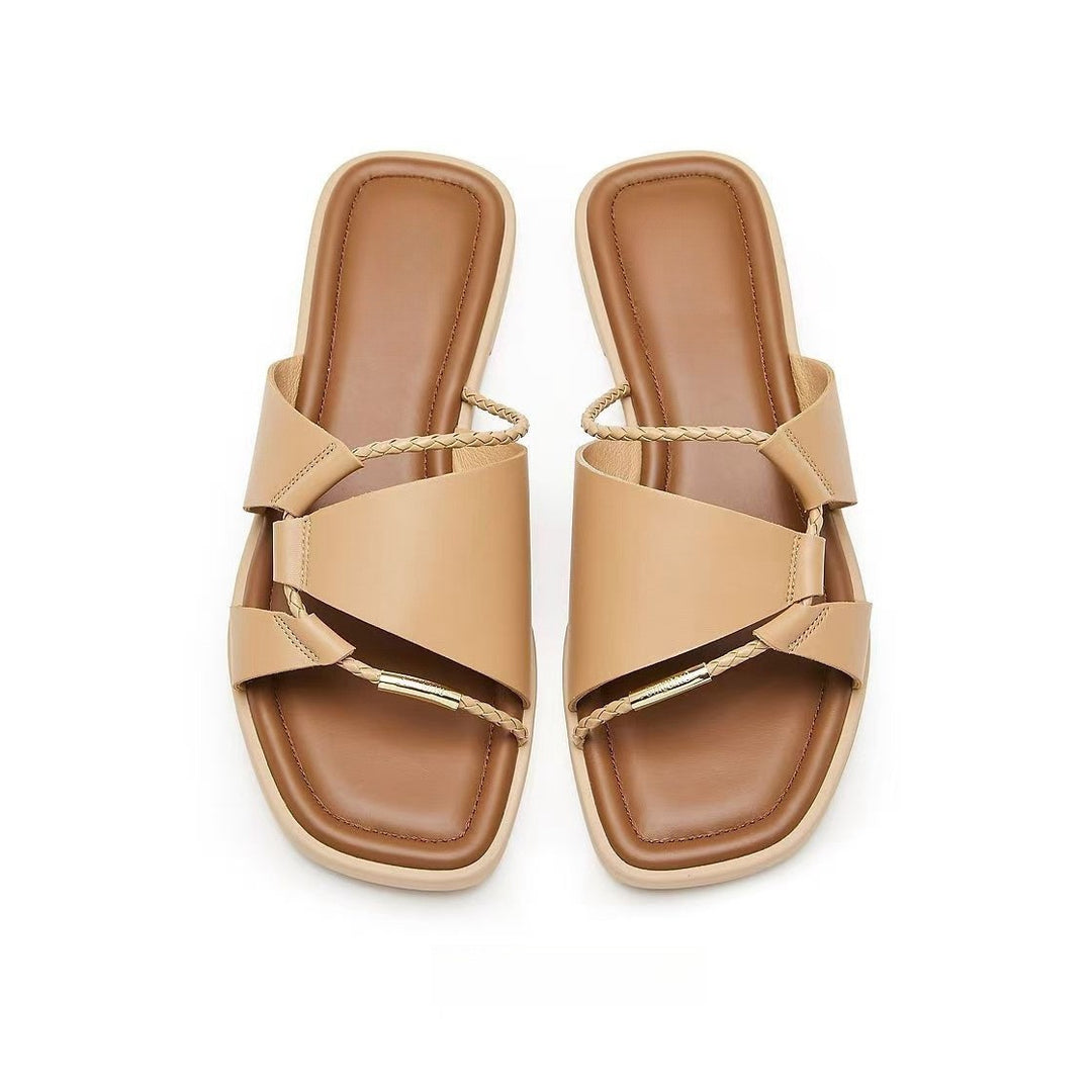 Damen Trendige Komfort-Sandalen mit geflochtenem Riemendesign EB