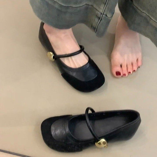 Damen elegante Ballerina-Schuhe mit dekorativer Schnalle und komfortablem Fußbett EB