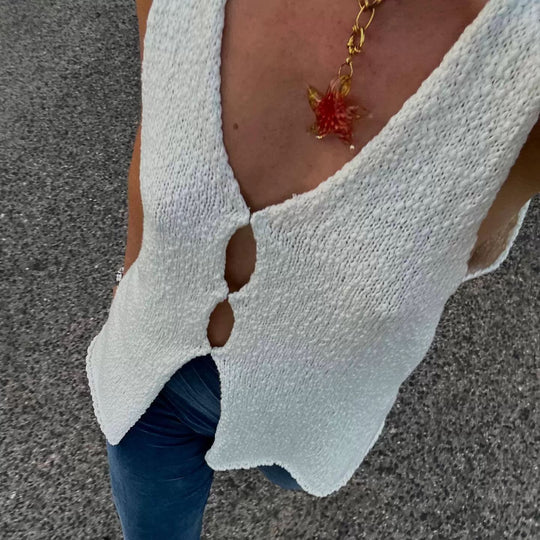 Damen ärmellose Strickweste EB