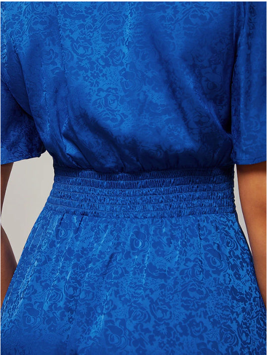 Damen Maxikleid mit voluminösen Ärmeln und floralen Details EB