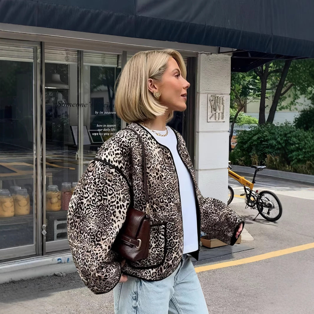 Damen attraktive Jacke im angesagten Leopardenmuster EB