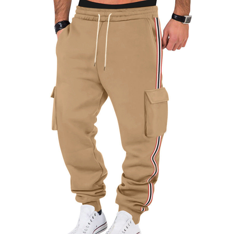 Herren nan sportliche Cargojogginghose mit Kordelzug und Klappentaschen EB