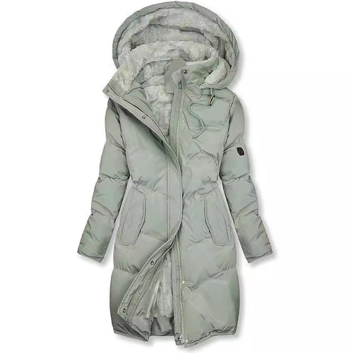 Damen gefütterter Winterparka mit abnehmbarer Kapuze und weichem Innenfutter EB