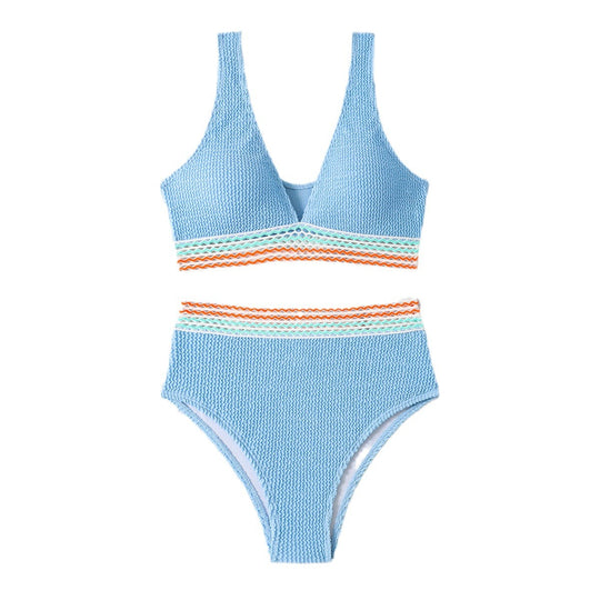 Damen Hochgeschnittener Designer-Einteiler mit Musterelementen EB