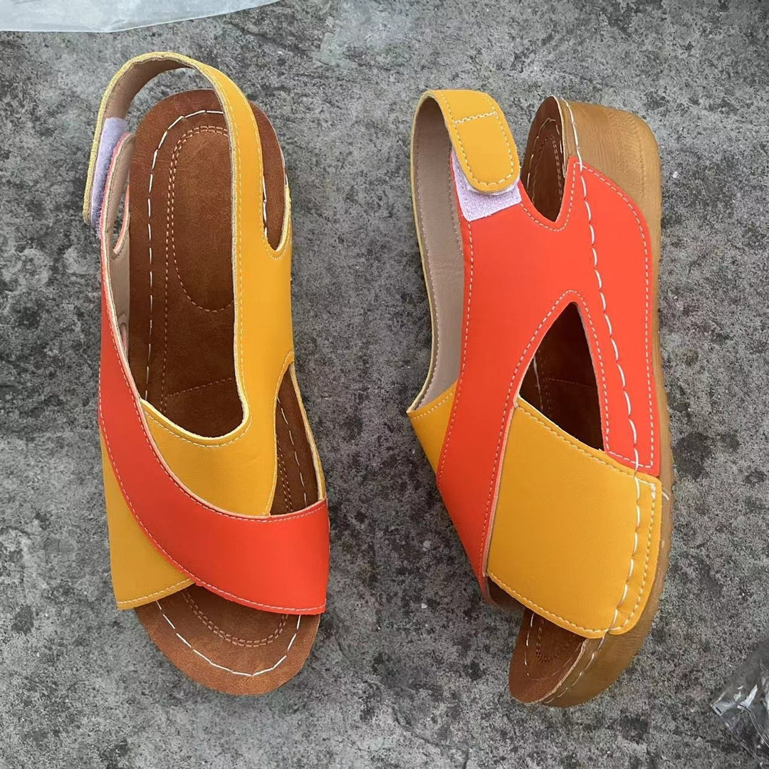 Damen offene Sandalen mit modischem Fächerdesign EB