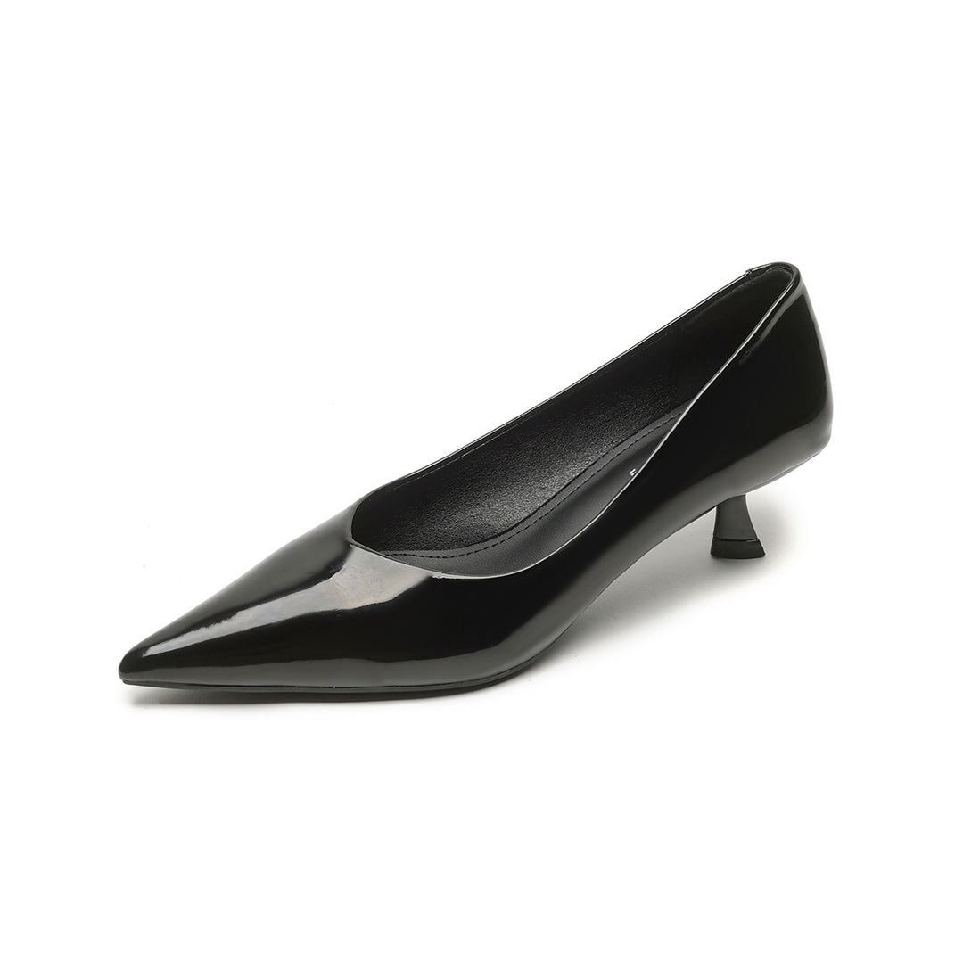 Damen elegante Pumps mit spitzem Zehenbereich und modischem Blockabsatz EB
