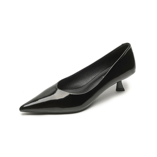 Damen elegante Pumps mit spitzem Zehenbereich und modischem Blockabsatz EB