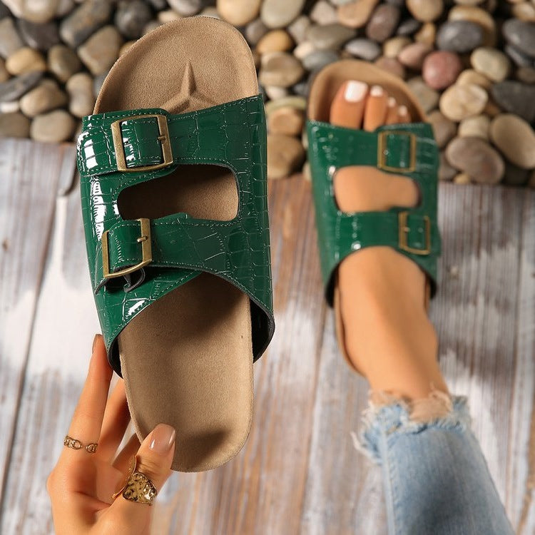 Damen Clogs mit verstellbaren Doppelschnallen EB