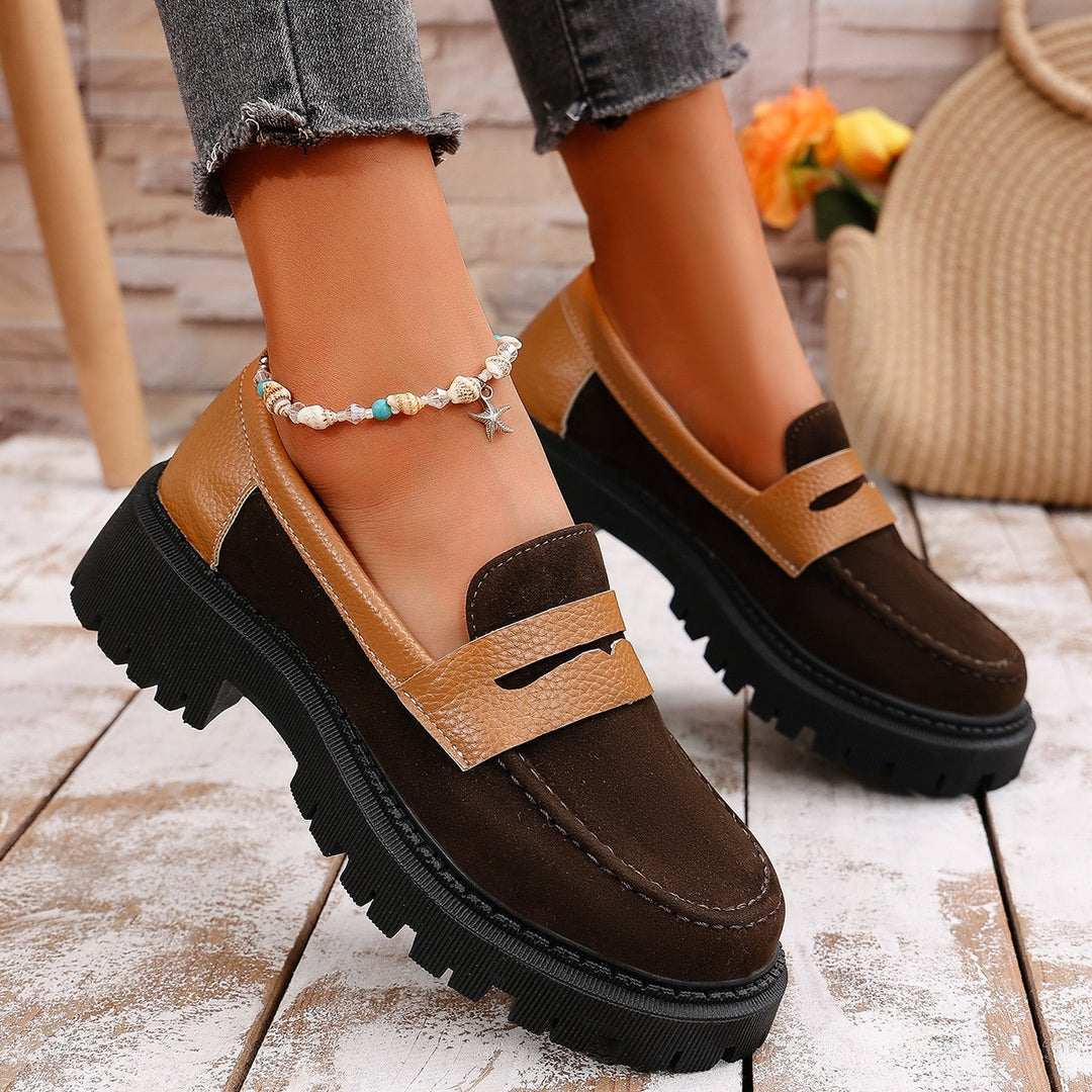 Damen Modische Loafer mit robuster Gummisohle EB