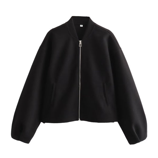 Damen lässige Steppjacke mit modernem Reißverschluss und praktischen Taschen EB