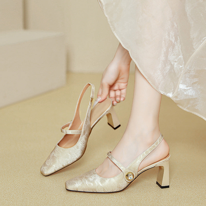 Damen Slingback-Pumps mit eleganter Schnallenverzierung EB
