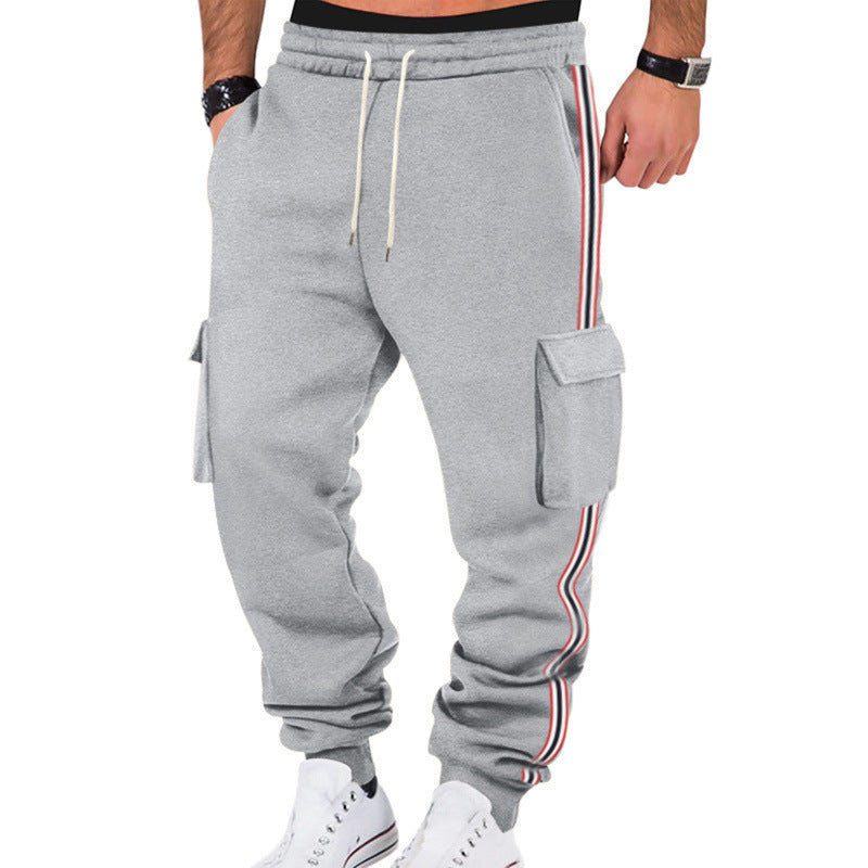 Herren Cargo-Joggerhose mit seitlichen Klapp‑Cargotaschen, Tunnelzug & Rippbündchen EB