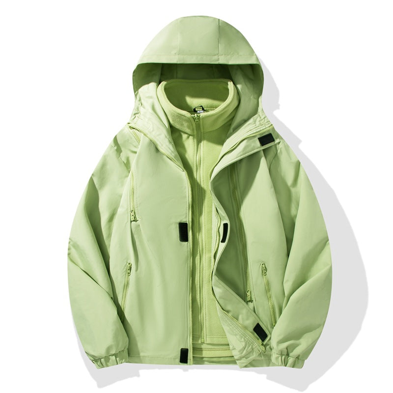 Herren zweiteiliger Regen- und Thermojacke mit abnehmbarer Fleece-Innenjacke und winddichter Membran EB