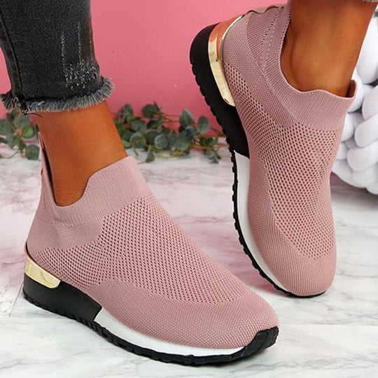 Damen modische Strick-Sneaker mit atmungsaktivem Obermaterial EB