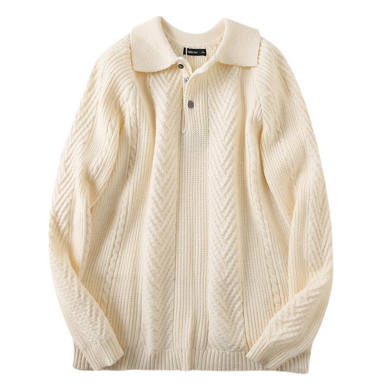 Herren Strickpullover mit klassischem Rautenmuster und Knopfleiste EB