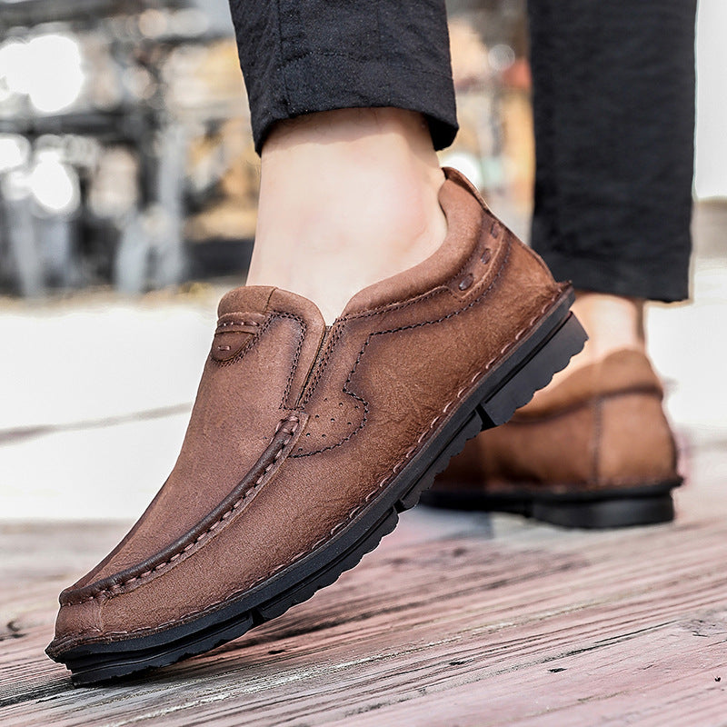 Herren elegante Slipper aus hochwertigem Leder mit weichem Innenfutter EB