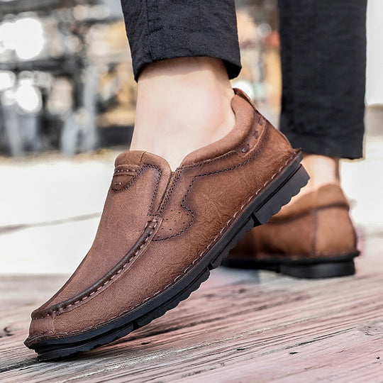 Herren elegante Slipper aus hochwertigem Leder mit weichem Innenfutter EB