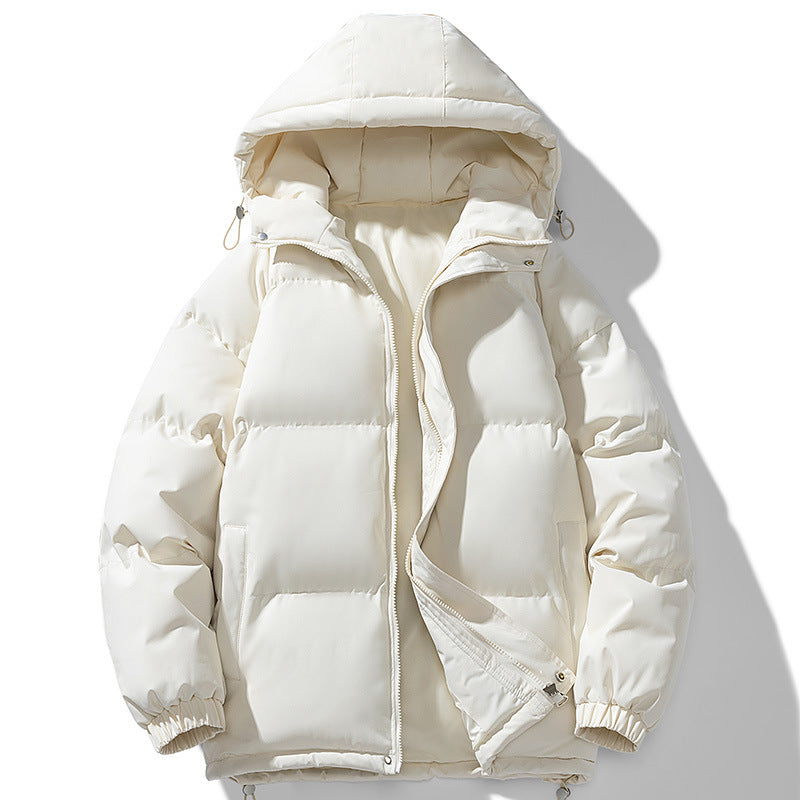 Herren minimalistischer Oversize-Steppmantel mit gesteppter Thermo-Füllung und Kordelzugkapuze EB