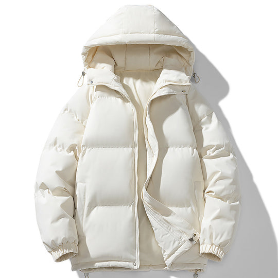 Herren minimalistischer Oversize-Steppmantel mit gesteppter Thermo-Füllung und Kordelzugkapuze EB