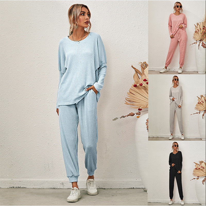 Damen Bequemer Strick-Jumpsuit mit Taschen und elastischem Bund EB